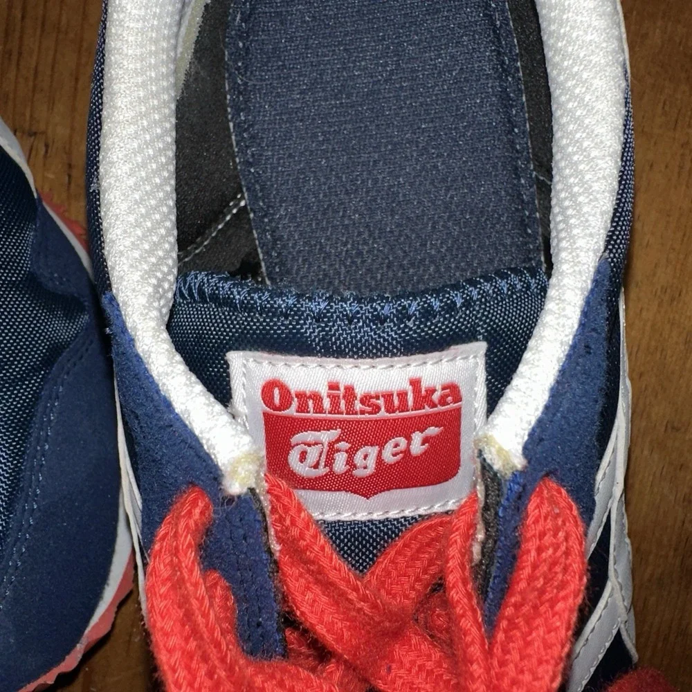 Asics Onitsuka Tiger Serrano Shoes Youth US 4 Navy Blue Sneakers Casual C3A2N